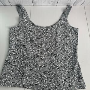 Alex Evenings Gray Black White Sparkle Stretch Tank Top Sz 1X Holiday Festival